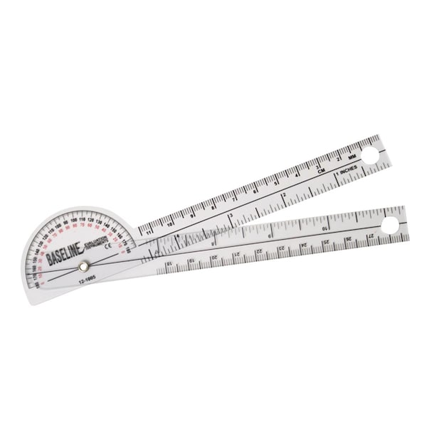 Fabrication Enterprises Baseline Plastic Goniometer - Pocket Style - 180 Degree Head - 6 in. Arms 12-1005 - main